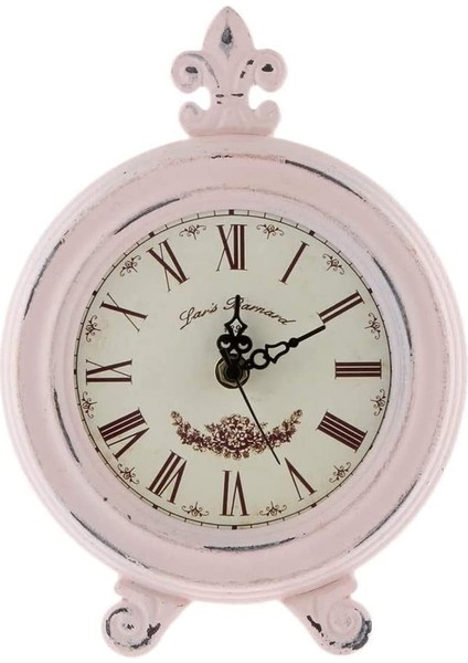 Masa Saati Ingilizce Ahşap Saat Retro Pembe Masa Saati Cafe Süs Sanat Koleksiyonu Ev Masası Ofis Ekranı Ev Masaüstü Pembe (Yurt Dışından)