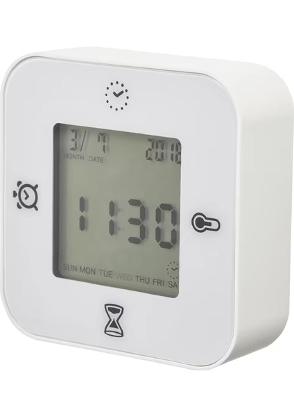 Saat/termometre/alarm/zamanlayıcı, 4 Fonksiyonlu Masa Saati (Beyaz) (Yurt Dışından)