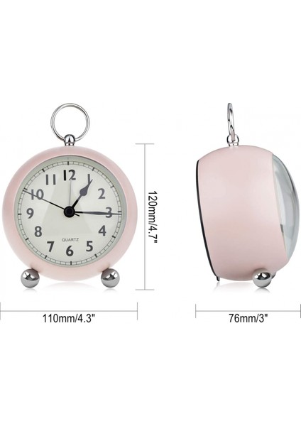 Analog Çalma Saat, Kuvars Saat, Seyahat Çalar Saat, Gece Lambalı, Pille Çalışır, Tik Tak Sesi Çıkarmaz, Pembe (Yurt Dışından) fiyatları