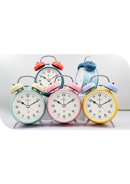 Ikiz Zil Çalar Saat, Retro Ikiz Zil Süper Yüksek Çalar Saat, Pille Çalışan, Ağır Uyuyanlar Için Süper Yüksek Sesli Alarm Saati, Arkadan Aydınlatmalı Başucu ile Pille Çalışan (Sarı) (Yurt Dışından)