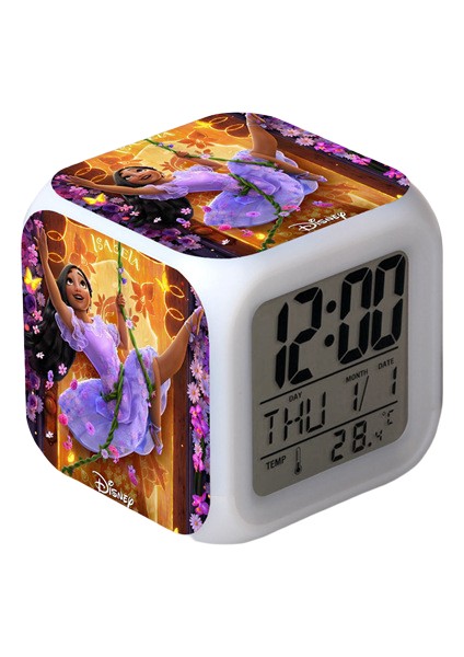 Wekity Anime Sihirli Tam Ev Çalar Saat LED Kare Saat Zaman, Sıcaklık, Alarm, Tarih ile Dijital Çalar Saat (Yurt Dışından)