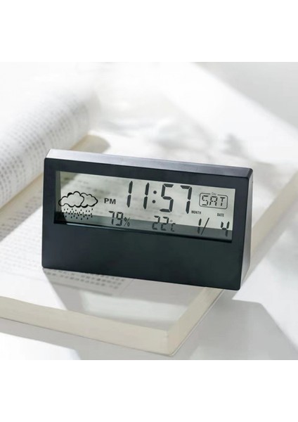 Dijital Seyahat Alarm Saati - Katlanabilir Takvim & Sıcaklık ve Zamanlayıcı Erteleme Modlu LCD Saat - Büyük Sayı Ekranı, Pille Çalışan - Her Yaş Için Kompakt Masa Saati (Siyah Şeffaf) (Yurt Dışından) fiyatları