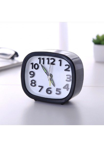 Analog Saat, Çalar Saat Pille Çalışan, Çocuk Öğrenci Için Sessiz Geçmeyen Masa Saatleri, Gece Işığı Fonksiyonlu Yatak Odası Saati, Basit Şık Tasarım, Oda Dekoru (Kare Siyah) (Yurt Dışından) fırsatları