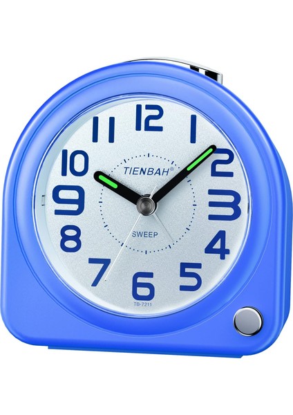 Analog Alarm Saati Ağır Uyuyanlar Için Pille Çalışan Yetişkinler Yatak Odaları Başucu Çocuklar Gençler Gece Işığıyla Geçmeyen Alarm Saatleri (Mavi) (Yurt Dışından)
