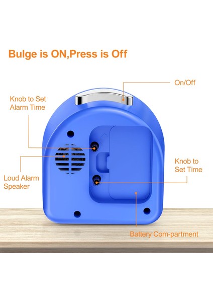 Analog Alarm Saati Ağır Uyuyanlar Için Pille Çalışan Yetişkinler Yatak Odaları Başucu Çocuklar Gençler Gece Işığıyla Geçmeyen Alarm Saatleri (Mavi) (Yurt Dışından) fırsatları
