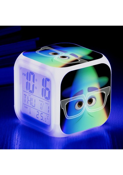 Wekity Anime Zihin Macera Renkli Çalar Saat LED Kare Saat Zaman, Sıcaklık, Alarm, Tarih ile Dijital Çalar Saat (Yurt Dışından)