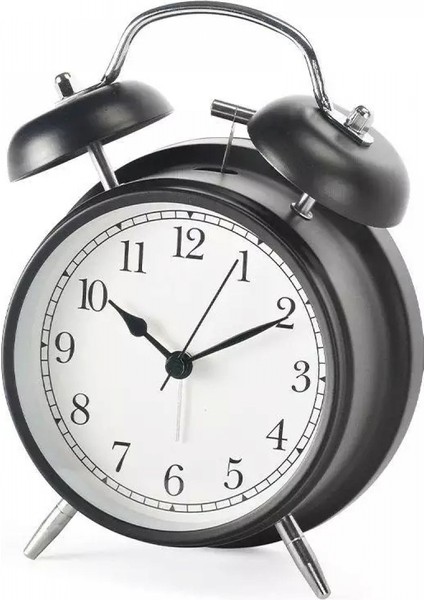 4 Inç Ikiz Zil Çalar Saat, Arkadan Aydınlatmalı, Sessiz Geçmeyen, Pille Çalışan, Yüksek Sesle Uyandırma Alarm Saati (Beyaz) (Yurt Dışından)
