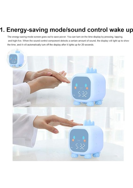 LED Çalar Saat, Küçük Dinozor Masaüstü Çalar Saat Ses Yayınları Yürümeye Başlayan Çocuk, Çocuklar, Öğrenciler Için USB Çalar Saat (Yurt Dışından)