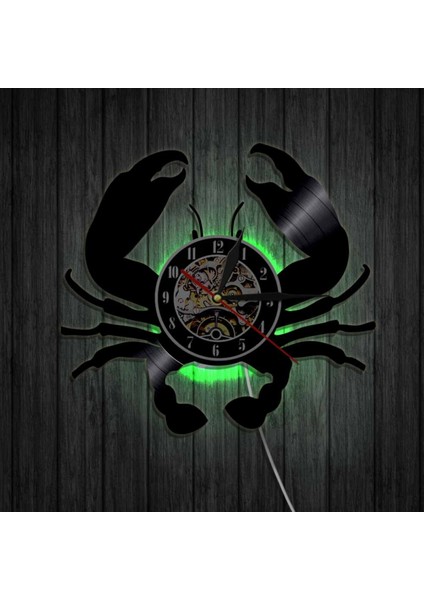 Müzik Vinil Kayıt Duvar Saati -Yengeç LED Işık Duvar Saati -Vinil Saat -Oturma Odası Duvar Dekoru - Müzik Aşığı Için Benzersiz Hediyeler (Yurt Dışından)