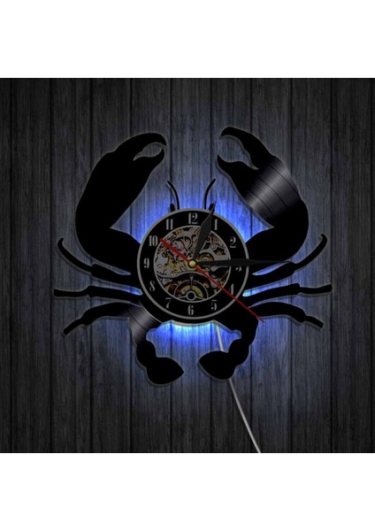 Müzik Vinil Kayıt Duvar Saati -Yengeç LED Işık Duvar Saati -Vinil Saat -Oturma Odası Duvar Dekoru - Müzik Aşığı Için Benzersiz Hediyeler (Yurt Dışından) fırsatları