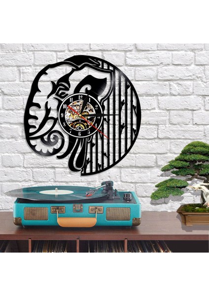 Müzik Vinil Plak Duvar Saati - Fil Hortumu Vinil Duvar Saati - Vinil Saat - Oturma Odası Duvar Dekoru - Müzik Severler Için Benzersiz Hediyeler (Yurt Dışından)