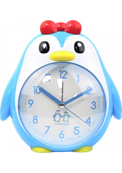 Çocuk Çalar Saat, Karikatür Çalar Saat Penguen Çalar Saat Gece Lambası, Öğrenci Çocuk Ev Dekorasyonu Masaüstü Saati (Koyu Mavi) (Yurt Dışından)