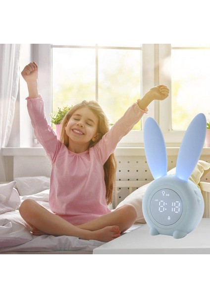 Çocuklar Için Çocuk Çalar Saati, Çocuk Gece Işıkları, 5 Zil Sesi, Sıcaklık Takvimi, Dokunmatik Kontrol ve Ertelenen Şarj Edilebilir Saatler ---- Mavi (Yurt Dışından)