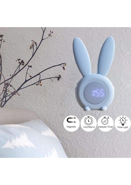 Çocuklar Için Çocuk Çalar Saati, Çocuk Gece Işıkları, 5 Zil Sesi, Sıcaklık Takvimi, Dokunmatik Kontrol ve Ertelenen Şarj Edilebilir Saatler ---- Mavi (Yurt Dışından)