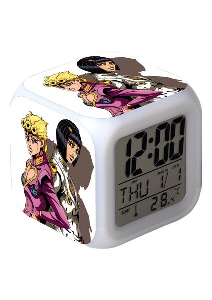 Wekity Anime Çalar Saat Tek Parça LED Kare Saat Zaman, Sıcaklık, Alarm, Tarih ile Dijital Çalar Saat (Yurt Dışından)