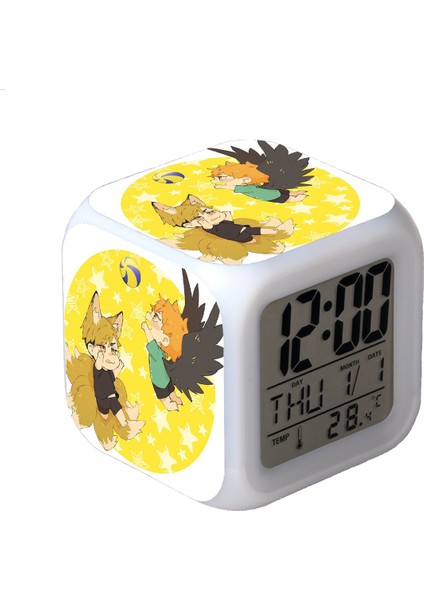 Voleybol Junior LED Çalar Saat Kare Saat Zaman, Sıcaklık, Alarm, Tarih ile Dijital Alarm (Yurt Dışından)
