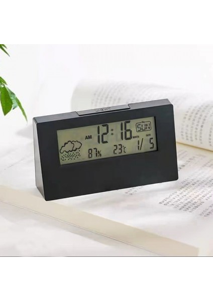 Dijital Seyahat Alarm Saati - Katlanabilir Takvim & Sıcaklık ve Zamanlayıcı Erteleme Modlu LCD Saat - Büyük Sayı Ekranı, Pille Çalışan - Her Yaş Için Kompakt Masa Saati (Siyah Işıklar) (Yurt Dışından)