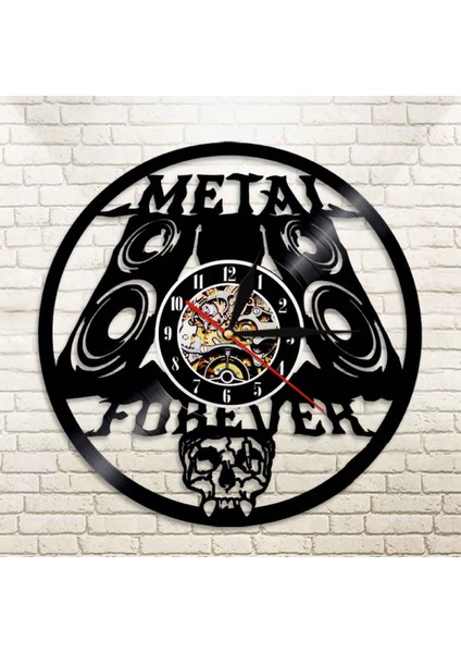 Müzik Vinil Kayıt Duvar Saati -Retro Kafatası Hoparlör Vinil Duvar Saati - Vinil Saat - Oturma Odası Duvar Dekoru - Müzik Aşığı Için Benzersiz Hediyeler (Yurt Dışından)