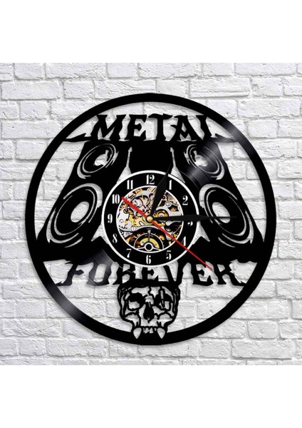 Müzik Vinil Kayıt Duvar Saati -Retro Kafatası Hoparlör Vinil Duvar Saati - Vinil Saat - Oturma Odası Duvar Dekoru - Müzik Aşığı Için Benzersiz Hediyeler (Yurt Dışından)