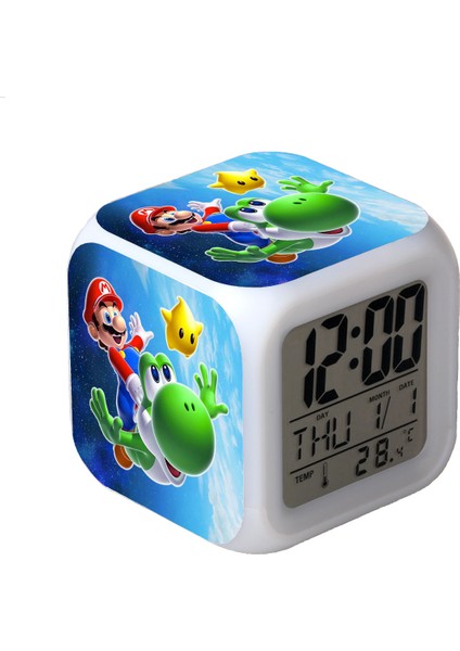 R-Timer Super Mario Bros 7 Renk Değiştirilebilir Dijital Çalar Saat, Zaman, Sıcaklık, Alarm, Tarih (Yurt Dışından)