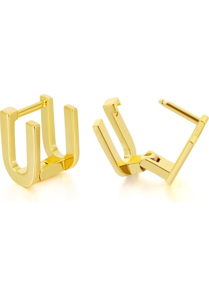 Altın Kaplama Damla Küpe Kadın Küpe Harf Az Küpe --- U (Yurt Dışından)