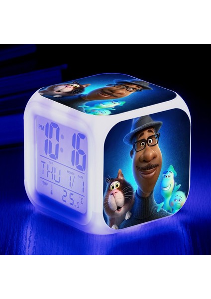 Wekity Anime Zihin Macera Renkli Çalar Saat LED Kare Saat Zaman, Sıcaklık, Alarm, Tarih ile Dijital Çalar Saat (Yurt Dışından)