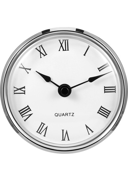 3-1/8 Inç (80 Mm) Romen Rakamıyla Kuvars Saat Donanımı/ekleme, Kuvars Hareketi (Gümüş Çerçeve) (Yurt Dışından)