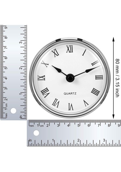 3-1/8 Inç (80 Mm) Romen Rakamıyla Kuvars Saat Donanımı/ekleme, Kuvars Hareketi (Gümüş Çerçeve) (Yurt Dışından) fiyatları