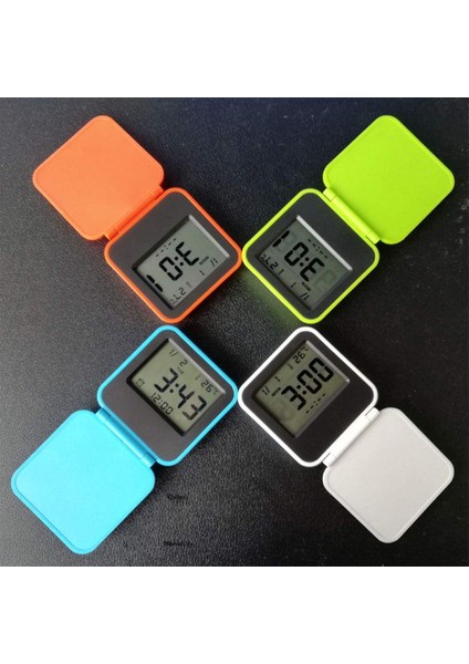 Küçük Dijital Seyahat Alarm Saatleri, LCD Gece Lambası ile Pille Çalışan Seyahat Saati, (Yeşil) Için Taşınabilir Katlanır Mini Cep Sıcaklık Saati (Yurt Dışından) indirimleri