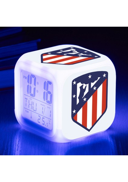 LED Elektronik Alarm Saati, Renkli Kare Alarm Saati, 3 Taraflı Renkli Desen Saati (Yurt Dışından)