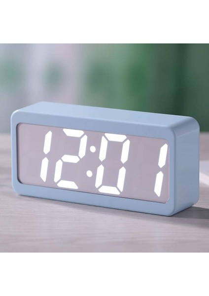 Renk Değiştiren Çalar Saat Masa Saati Gece Işığı Işıklı Saat Elektronik Tarih Sıcaklık Ses Kontrolü Masaüstü Akıllı Çok Fonksiyonlu Dijital Saat (Mavi) (Yurt Dışından) fırsatları