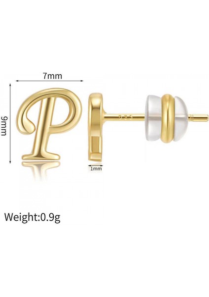 Saplama Küpe Altın Harf Parlak Gerçek Altın Kaplama Saplama Küpe Hassas Kulaklı Kadın Kızlar Için --- Z (Yurt Dışından) indirimleri