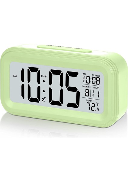 Pilli Dijital Çalar Saat, Yatak Odası Ev Ofisi Için LCD Saat Elektronik, Tarihli, Iç Ortam Sıcaklığı, Erteleme Işığı, Küçük Boyutlu, Arka Işık, Çocuk-Yeşil (Yurt Dışından)