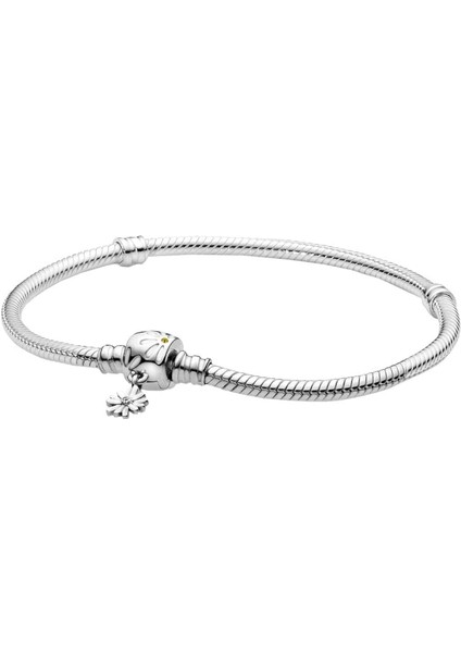 Şeffaf Kübik Zirkonlu Som Gümüş Kadınlar Için Parlak Zincir Charm Bileklik, 6,7 In / 17 cm (Yurt Dışından)