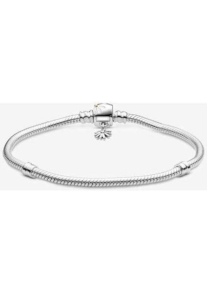 Şeffaf Kübik Zirkonlu Som Gümüş Kadınlar Için Parlak Zincir Charm Bileklik, 6,7 In / 17 cm (Yurt Dışından)