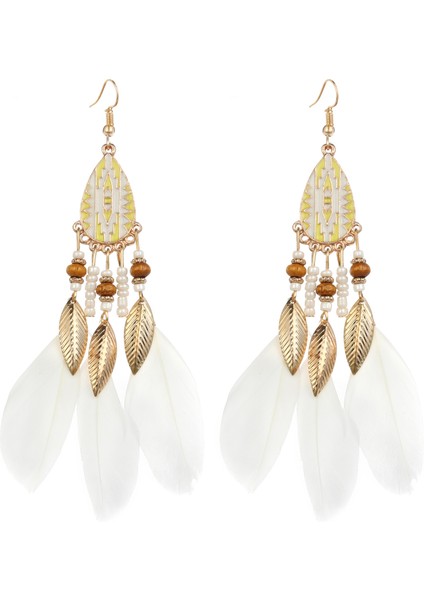 Kadın Sahte Tüy Küpe Bohemian Saçak Püskül Uzun Damla Dangle Küpe Seti Dream Catcher Tasarım ile Kadın Kızlar Için (Yurt Dışından) fiyatları
