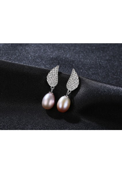 Wings Mor Inci Küpe S925 Gümüş Tatlı Su Inci Küpe (Yurt Dışından) fırsatları