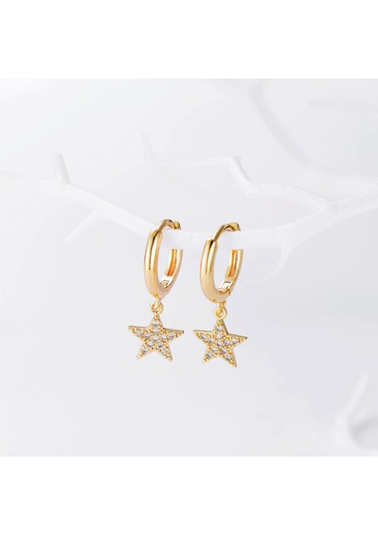 Avekı Altın Zarif Dangle Hoop Küpe Kadınlar Için 14 K Altın Kaplama Narin Sevimli Geometrik Üçgen Koni Dangle Küpe (Yurt Dışından) indirimleri