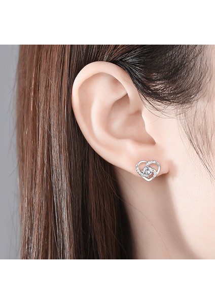 Şeftali Kalp Küpe Kadınlar ve Kızlar Için 925 Gümüş Saplama Küpe --- Gül Altın (Yurt Dışından) modelleri