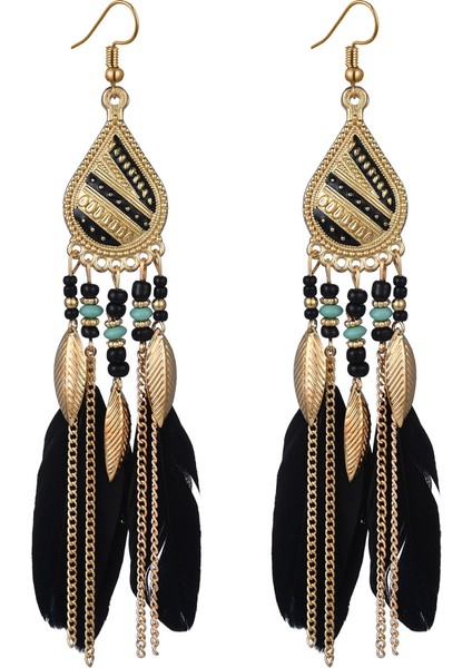 Kadın Sahte Tüy Küpe Bohemian Saçak Püskül Uzun Damla Dangle Küpe Seti Dream Catcher Tasarım ile Kadın Kızlar Için (Yurt Dışından) fiyatları