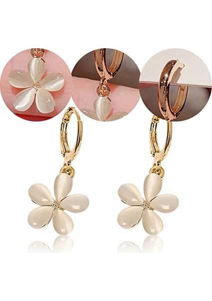 Altın Opal Çiçek Küpe Altın Kaplama Opal Çiçek Şirin Kulak Çivileri Opal Çiçek Takı Damla Küpeler Kültür, Eşler ve Anneleri Göndermek Için Uygun (Yurt Dışından) modelleri