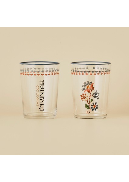 Vintage Meşrubat Bardağı 2'li Mavi (510 Cc) fiyatları