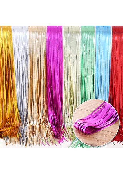 2 Adet Mat Yağmur Ipek Perde-1*2 Metre Mat Gümüş (Yurt Dışından)