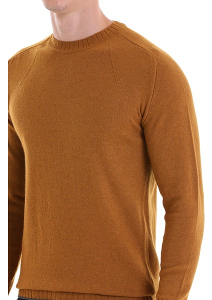 Hardal Regular Fit Düz Bisiklet Yaka Yünlü Triko Kazak indirimleri