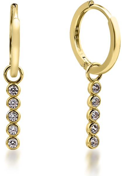 Kairos Jewelry 14 Ayar Altın Diamond Quintuple Küpe KRS-K75-14GEZ