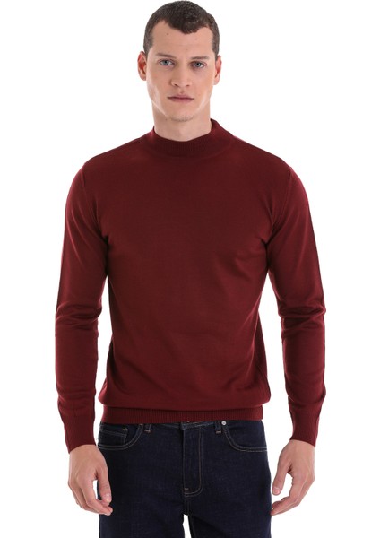 Kiremit Regular Fit Düz Yarım Balıkçı Yaka Yünlü Triko Kazak fiyatları