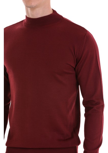 Kiremit Regular Fit Düz Yarım Balıkçı Yaka Yünlü Triko Kazak indirimleri