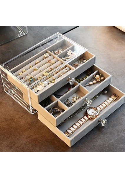 Hainan Shenda Üç Katlı Çok Bölmeli Takı Organizer Kutusu - Beyaz (Yurt Dışından) fiyatları