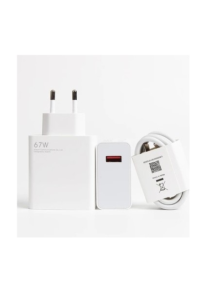 Eyze Shop Xiaomi 67 Watt Hızlı Şarj Aleti Typc-C Data Kablo+Adaptör