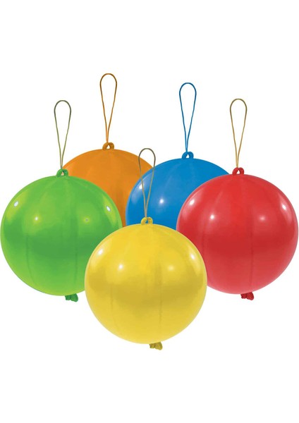 Parti Paketi Karışık Renkli Punch Balon Lastikli